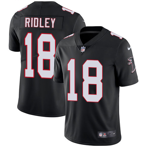 Nike Falcons #18 Calvin Ridley Black Alternate Men's Stitched NFL Vapor Untouchable Limited Jersey - Click Image to Close